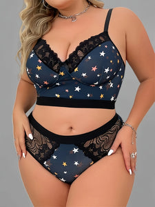 Printed Strapless Anti-wardrobe Malfunction Bra, A Sexy Lingerie SetP