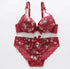 Women's Under-Wired Pushup Bra and Panty Lingerie Set with Lace Design and with Adjustable Strap