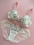 Underwear Set Embroidered Floral Lace Sweet And Lovely