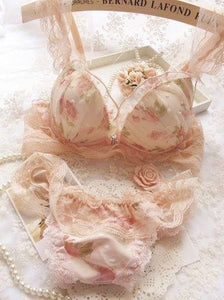Women Lace Lingerie Set Comfortable No-Underwire