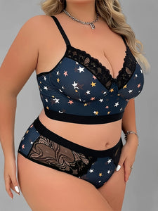 Printed Strapless Anti-wardrobe Malfunction Bra, A Sexy Lingerie SetP