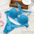 Blue Underwear Bralette Bra and Panty Set